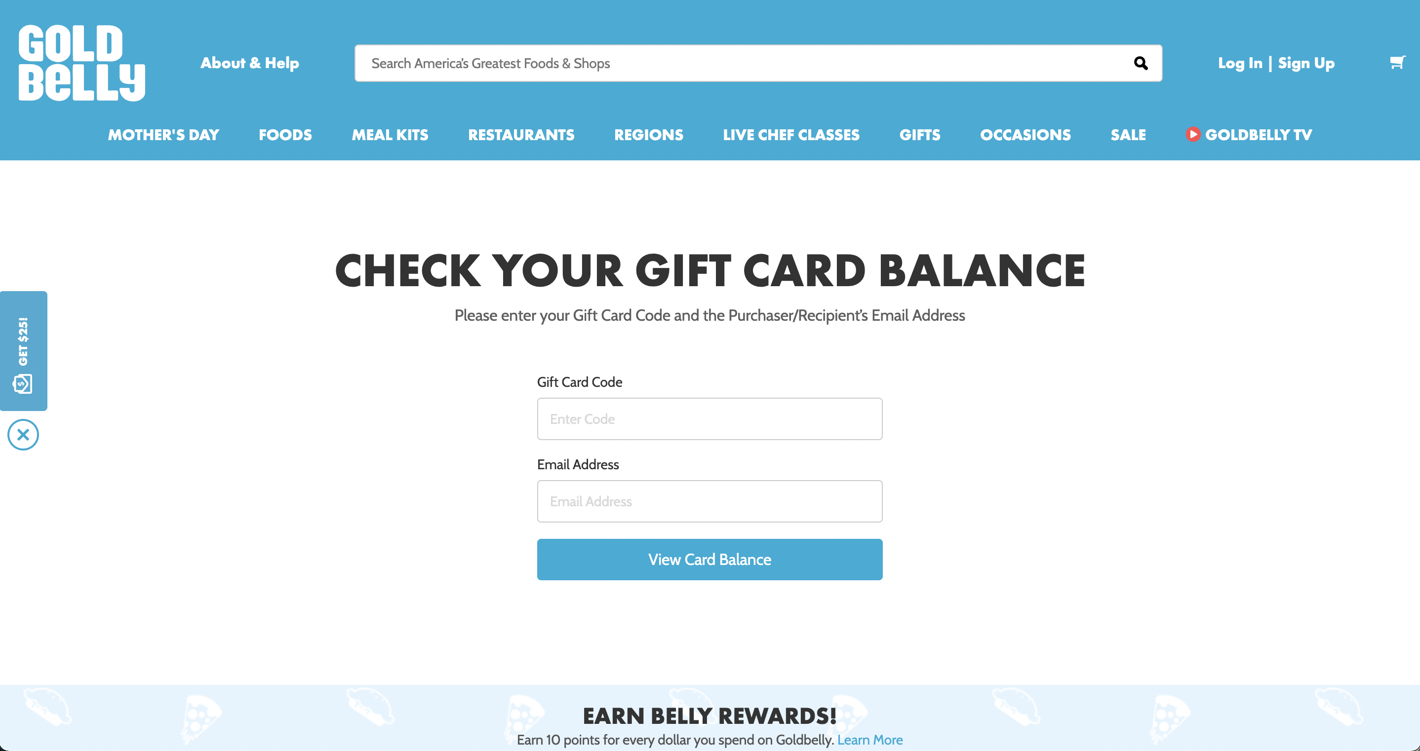 Gift Card Balance —